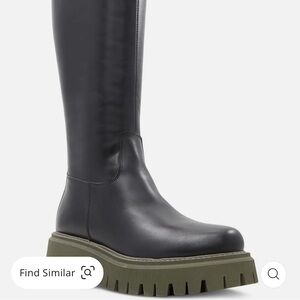 Black Leather Knee-High Boots